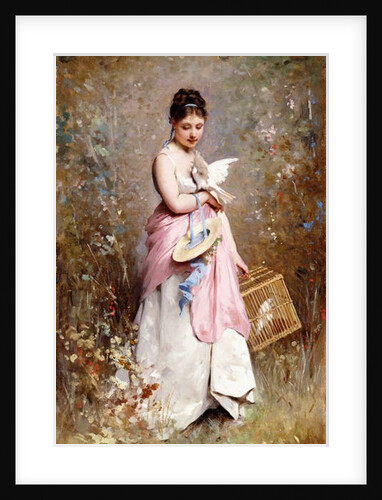Young Girl with Doves by Charles Joshua Chaplin