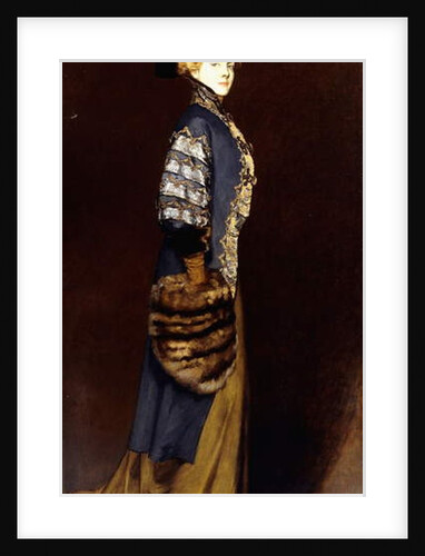 An Elegant Lady with a Fur Muff by Antonio de la Gandara