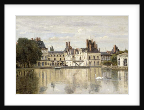 Fontainebleau - View of the Chateau and Lake; Fontainebleau - Le Chateau vu de la Piece d'Eau by Jean Baptiste Camille Corot