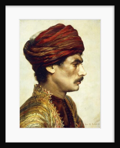 Profile Portrait of a Man in a Red Turban, 1882 by Rudolphe Ernst