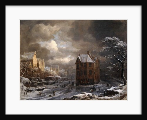 View of the Hekelveld, Amsterdam, in Winter, looking South, by Jacob Isaaksz. or Isaacksz. van Ruisdael