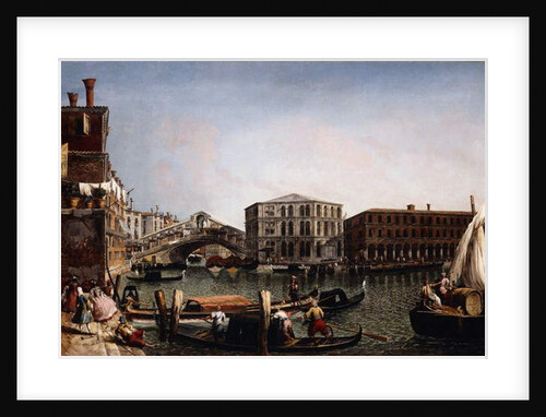 The Rialto Bridge, Venice with the Fondaco dei Tedeschi in the Foreground, by Michele Marieschi