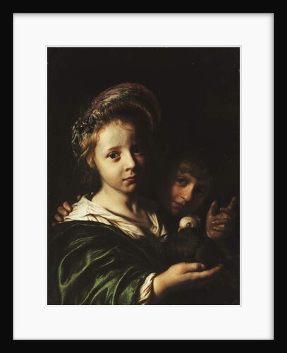 A Girl Holding a Pigeon and a Boy Gesturing, 1652 by Jan de Bray