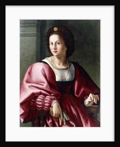 Portrait of a Lady, seated three-quarter-length, Holding a Glove by Francesco Ubertini Il Bacchiacca