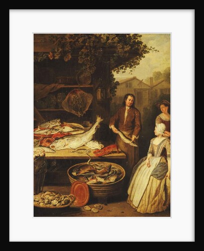 A Fishmonger displaying a Pike to a Maid, 1727 by Pierre Angelis or Angillis