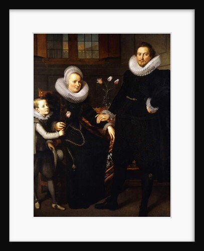 A group Portrait of a Family, full-length, in an interior by Adam van Noort