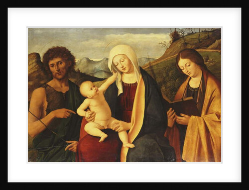 The Madonna and Child, with Saint John the Baptist and a female Saint by Marco Basaiti