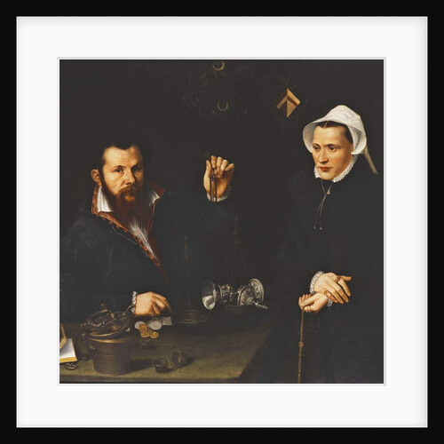 Portrait of a Essai Master and his Wife, half-length, c.1561-7 by Nicolas Neufchatel