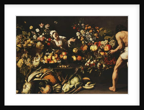 A Larder Stocked with Vegetables, Flowers and Fruit by Italian School