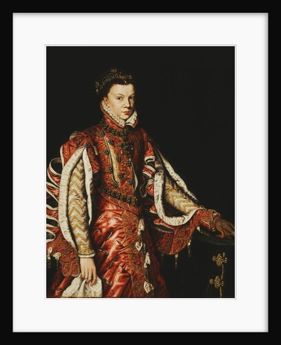 Portrait of Elizabeth of Valois, Queen of Spain, three-quarter length by Anthonis van Dashorst (c.1519-1576/77) Mor