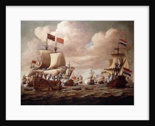 The English and Dutch Fleets exchanging Salutes at Sea with the 'Prince' and the 'Gouden Leeuw' in the Foreground, 1684 by Willem van de the Elder Velde