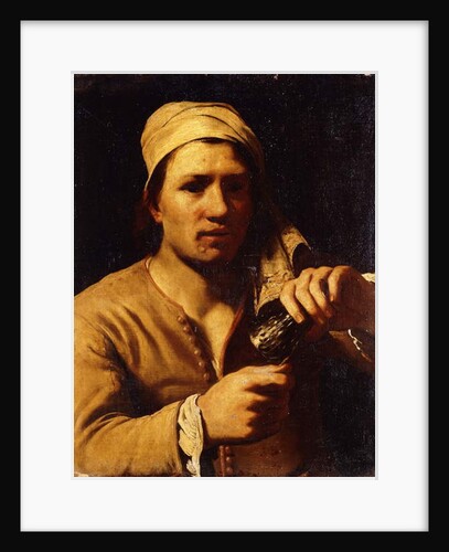 A Young Man in a Turban holding a Roemer: The Fingernail Test by Michael Sweerts