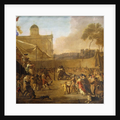A Crowd watching Bear-baiting in a Town Square by Abraham Danielsz. Hondius