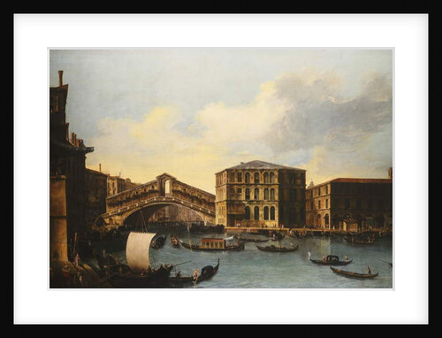 The Rialto Bridge, venice by Venetian School