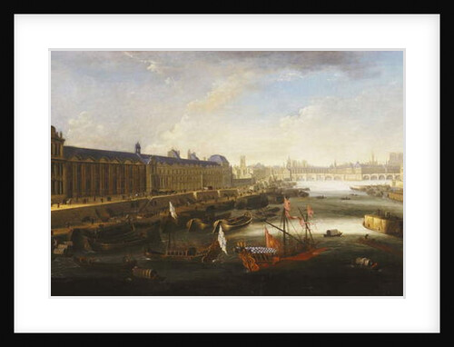 A View of Paris and the Seine looking East from the Pont Barbier, c.1668 by French School