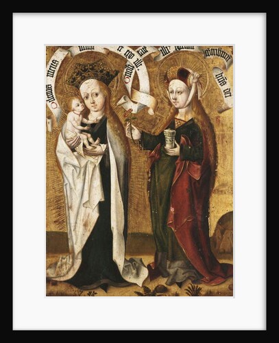 The Virgin and Child with Saint Mary Magdalen offering the Child a Rose by Master of Liesborn (circle of)