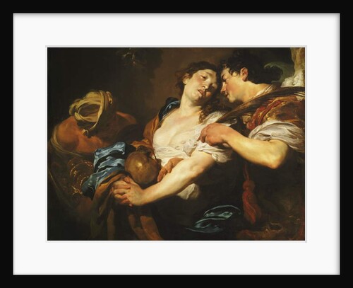 A repentant Sinner turning away from Temptation and offered a Palm of Salvation by an Angel by Johann Liss