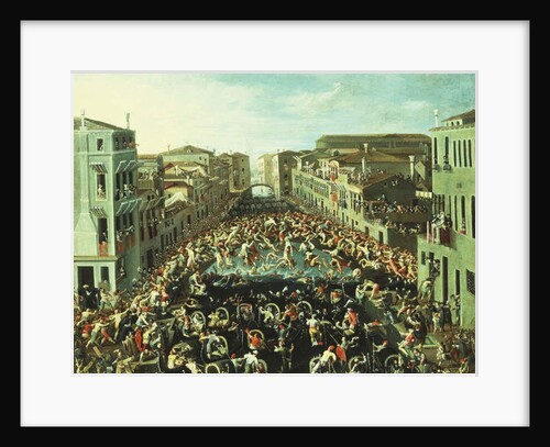 The Fight between the Nicolotti and the Castellani, on the Ponte dei Pugni, Venice, 1673 by Joseph the younger Heintz