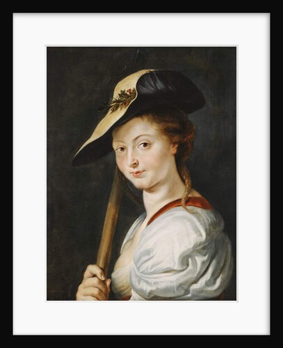 Portrait of a young Woman, stated to be Suzanna Fourment, bust length, as a Shepherdess by Peter Paul Rubens