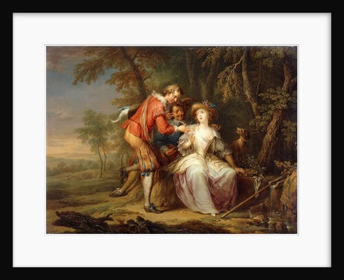 Amorous allegorical Scenes in wooded Landscapes by Frans Christoph Janneck