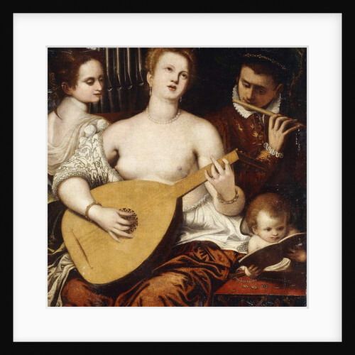 Two Girls and a Youth making Music by Parrasio Micheli