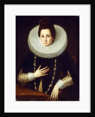 Portrait of a Lady, seated half-length, wearing a Black Costume with White Ruff by Lavinia (circle of) Fontana