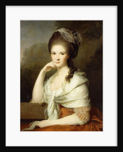 Portrait of a Lady, seated half-length, wearing a Brown Dress and a White Shawl, 1778 by Jens Juel