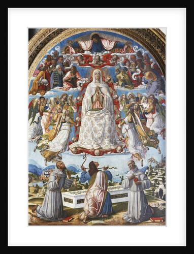 The Assumption of the Virgin with Saint Thomas receiving the Girdle between Saints Francis of Assisi and Anthony of Padua, 1480s by Benvenuto di Giovanni