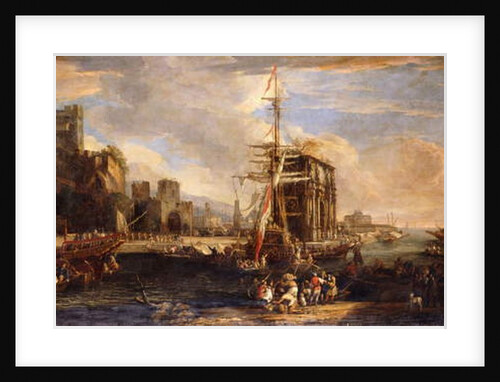 A Capriccio of a Mediterranean Seaport by Luca Carlevaris