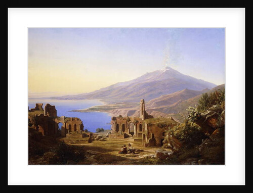 Teatro Greco, Taormina, with Etna beyond, 1852 by Karl Robert Kummer