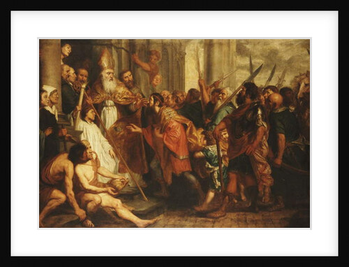 Saint Ambrose, Bishop of Milan, Refusing Emperor Theodosius Admission to Milan Cathedral by Theodor Boeyermans