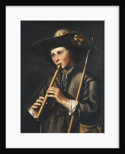 A Shepherd Playing the Pipes by Johan Baeck