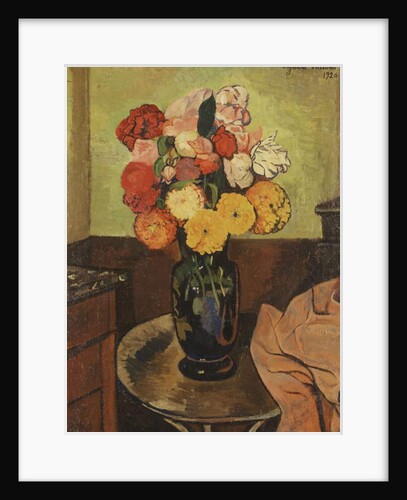 Vase of Flowers on a Round Table; Vase de Fleurs sur une Table Ronde, 1920 by Marie Clementine Valadon