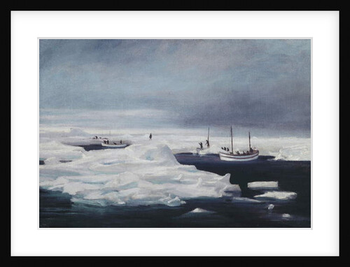 The James Caird, Dudley Docker and Stancomb Wills Moored to the Ice-floe in the Weddell Sea, April 1916, 1916 by George Marston