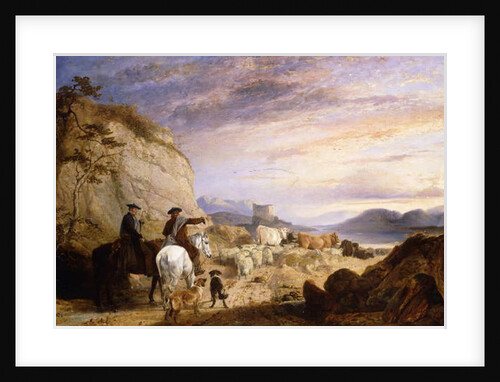 Highland Drovers and Dogs Driving their Sheep and Cattle in a Rocky Wooded Landscape, 1846 by Richard Ansdell