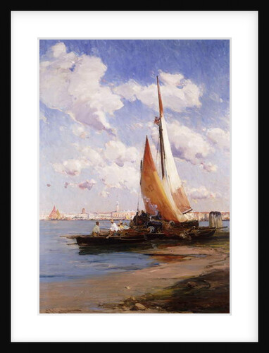 Fishing Craft with the Rivere degli Schiavoni, Venice, beyond by E. Aubrey Hunt