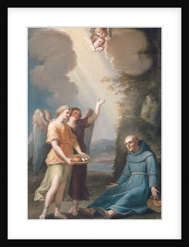 Saint Sebastian of Aparicio Receiving Food from Angels, late 18th century by Spanish School