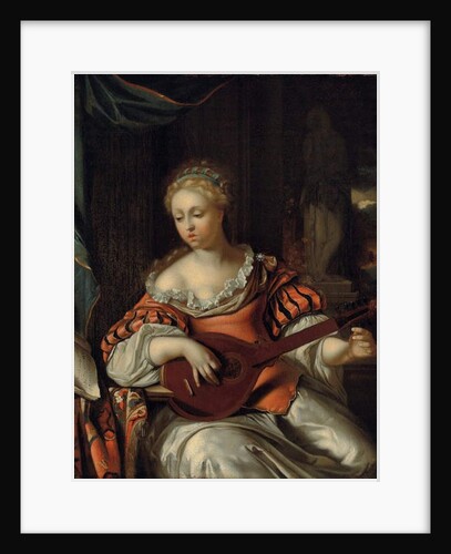 A lady playing the lute in a portico by Pieter van der Werff