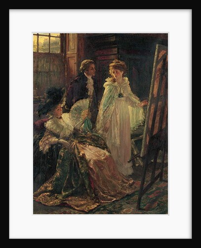 Miss Angel, Angelica Kauffman, Introduced by Lady Wentworth, visits Mr. Reynolds' Studio, 1892 by Margaret Isabel Dicksee