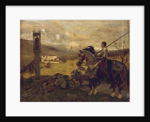 Knights before a wayside shrine by English School