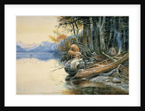 A Camp Site by the Lake, 1908 by Charles Marion Russell