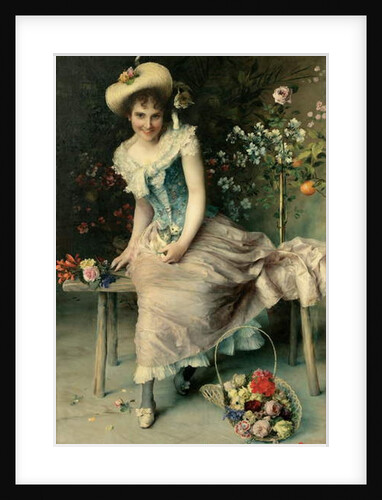 Beauty on a garden bench, 1897 by Francesco Vinea