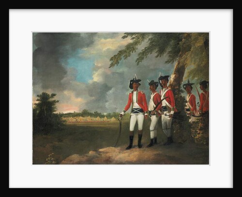 Camp of a thousand men formed by Augustus Cleveland three miles from Bhagalpur, with his mansion in the distance by William Hodges