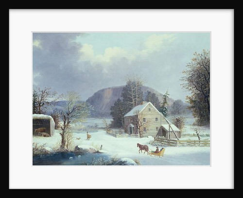 New England Farm by a Winter Road, 1854 by George Henry Durrie