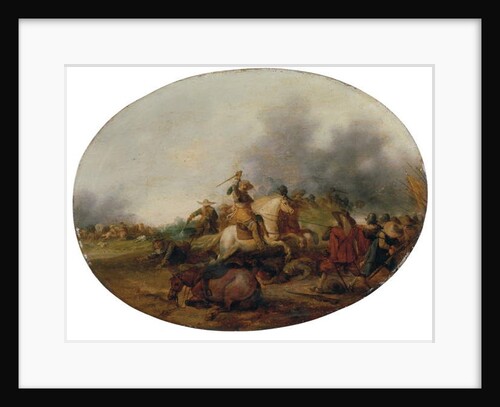 A cavalry skirmish with a fallen horse, 1637 by Palamedes Palamedesz