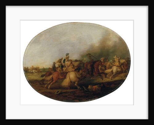 A cavalry skirmish with a fallen soldier, 1637 by Palamedes Palamedesz