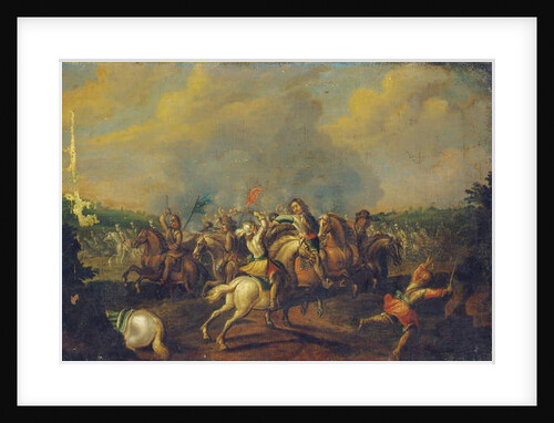 A cavalry skirmish by Palamedes Palamedesz