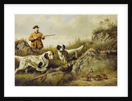 Amos F. Adams Shooting Over Gus Bondher and Son, Count Bondher, 1887 by Arthur Fitzwilliam Tait