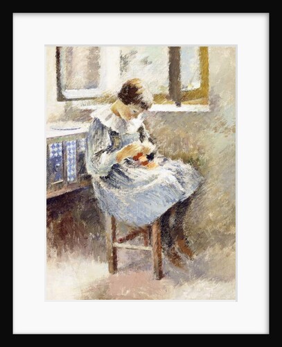 Girl Sewing by Theodore Robinson