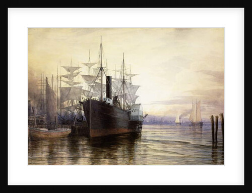 Sunset, New York Harbour, 1880 by Henry Farrer